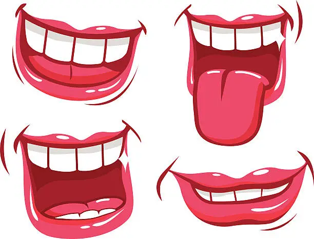 Vector illustration of Funny smiles