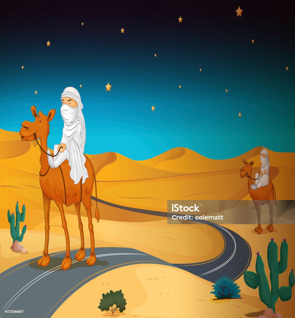 Arabians jazdy na wielbłąda - Grafika wektorowa royalty-free (Mieszkaniec Azji Zachodniej)