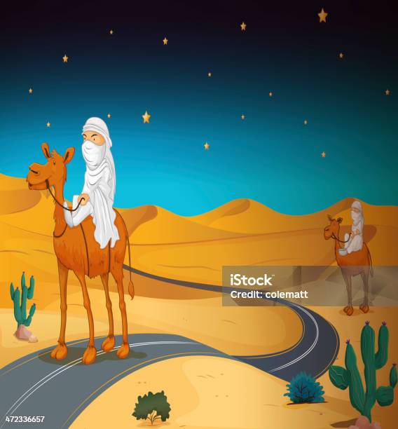 Arabians Jazdy Na Wielbłąda - Stockowe grafiki wektorowe i więcej obrazów Mieszkaniec Azji Zachodniej - Mieszkaniec Azji Zachodniej, Mężczyźni, Deser