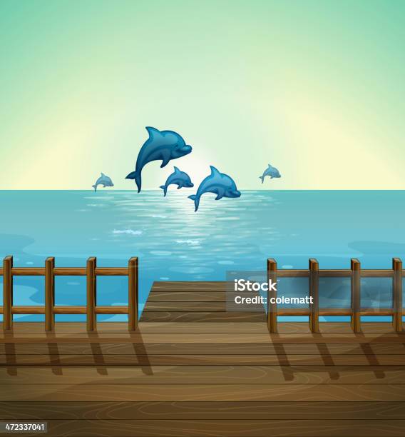 Sei Dei Delfini - Immagini vettoriali stock e altre immagini di Animale - Animale, Blu, Clip art