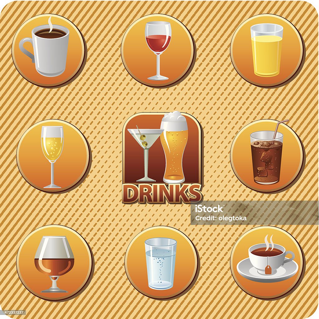 drinks menu icon set Alcohol - Drink stock vector