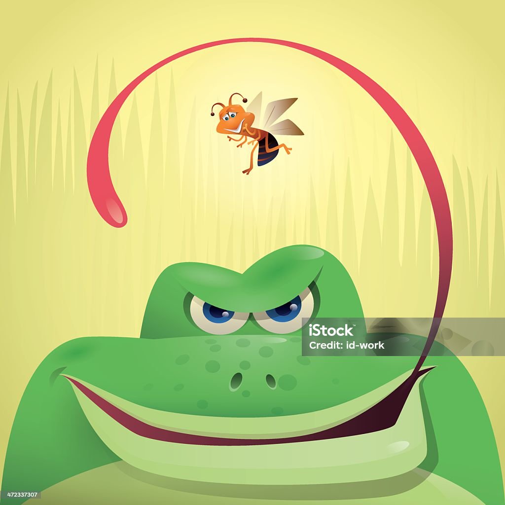 Frog Hunt Insect Icon Frog Catch Insect Stock Illustration - Download Image Now - Amphibian ...