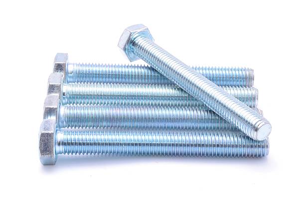 istock Steel bolts isolated on white background 472337334