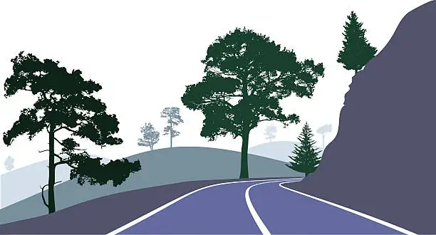 Vector illustration of Mountain Road