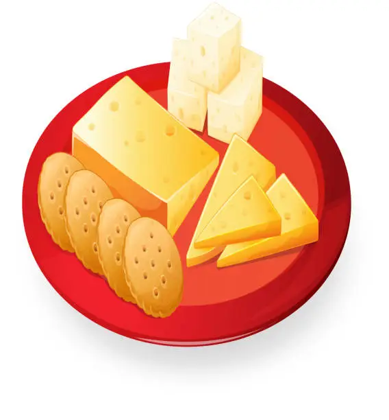 Vector illustration of Cheese biscuits in plate