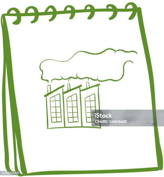 Green Notebook Mit Ein Bild Einer Fabrik Stock Vektor Art und mehr Bilder von Fabrik - Fabrik, Rauch, Schreiben