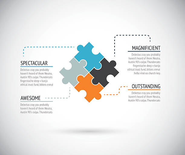 Puzzle piece infographics business concept vector vector art illustration