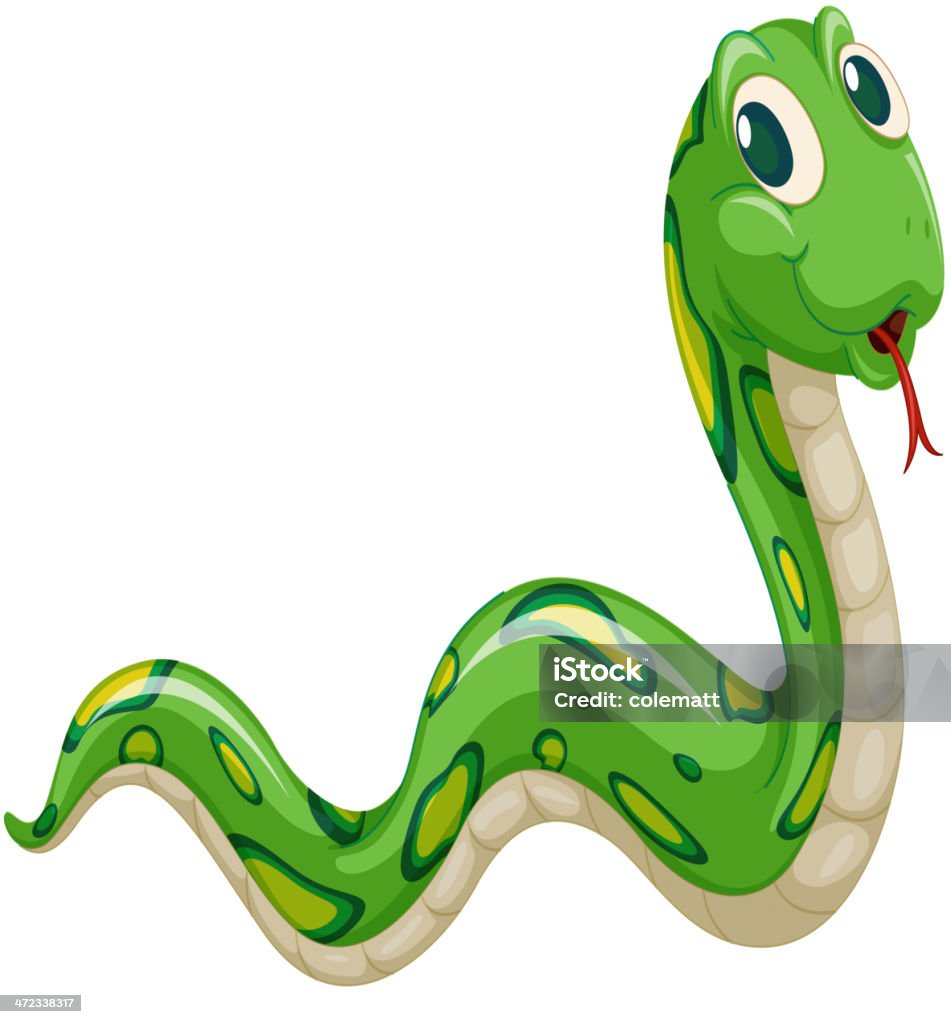 Snake Green snake on a white background Snake stock vector