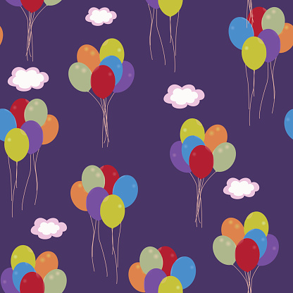 Group of multicolored balloons. Abstract vector background.
