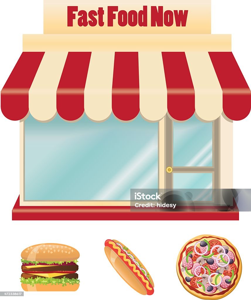 Fast-Food-Lokal - Lizenzfrei Sonnensegel Vektorgrafik