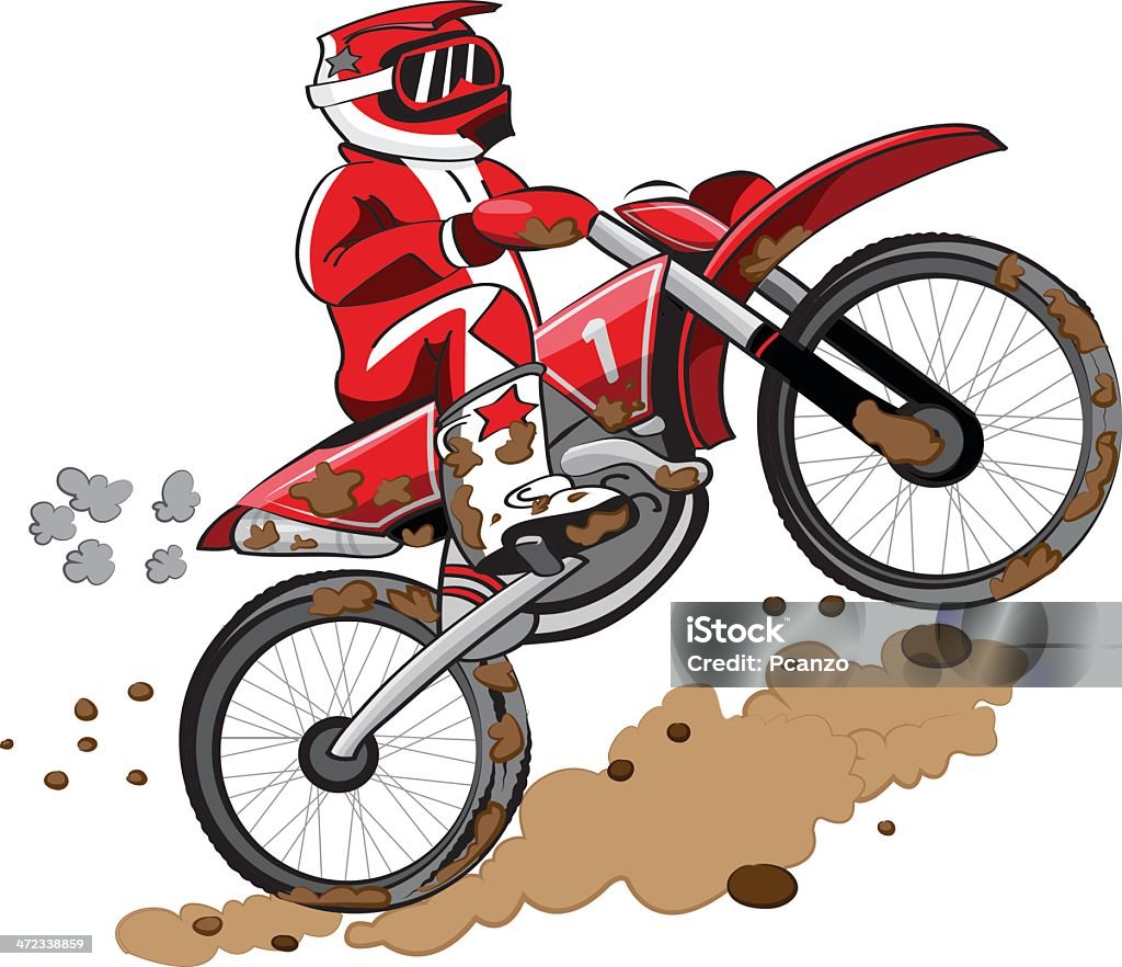 Enduro da motociclista - arte vettoriale royalty-free di Bicicletta