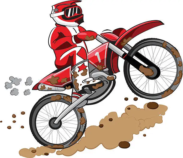 Vector illustration of Enduro Bikers