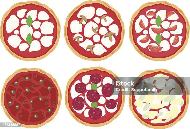 Ilustración de Pizza y más Vectores Libres de Derechos de Aceituna - Aceituna, Aislado, Alimento