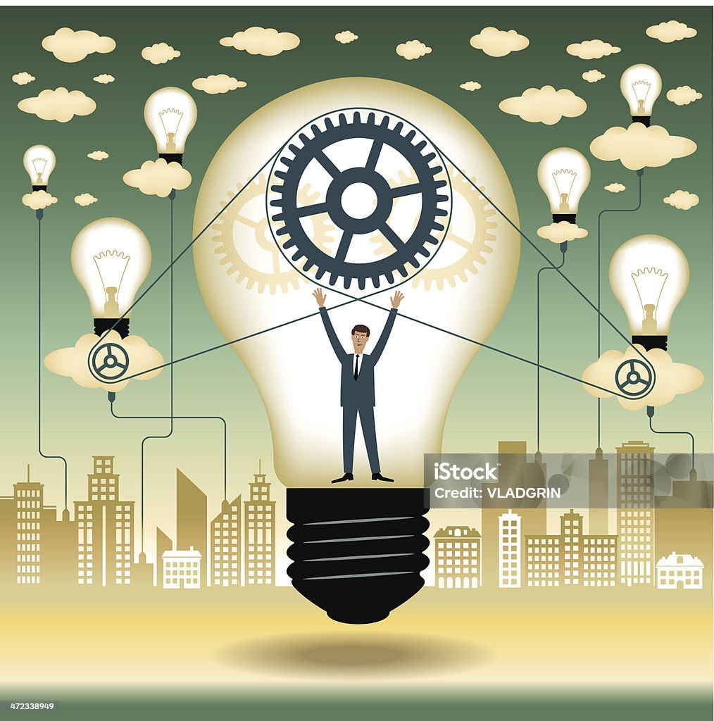 embodiment of ideas Concept realization of the idea in today's business. The file is saved in the version AI10 EPS. This image contains transparency. Exchanging stock vector