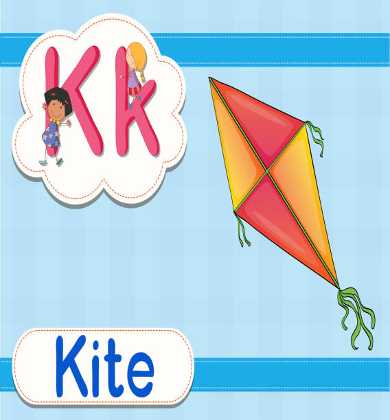 ilustrações, clipart, desenhos animados e ícones de planilha de vocabulário - learning letter k small teacher