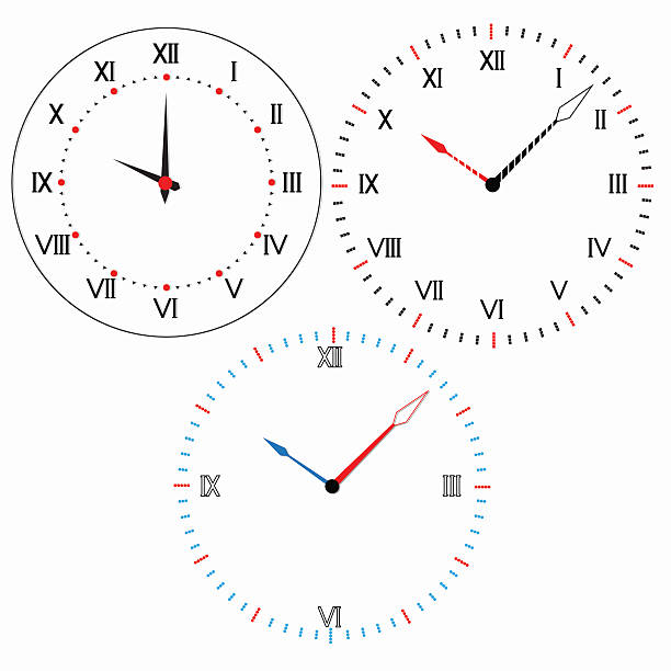 Set of clocks. vector art illustration