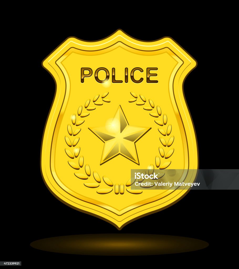 Ouro Crachá de Polícia - Royalty-free Crachá de Polícia arte vetorial
