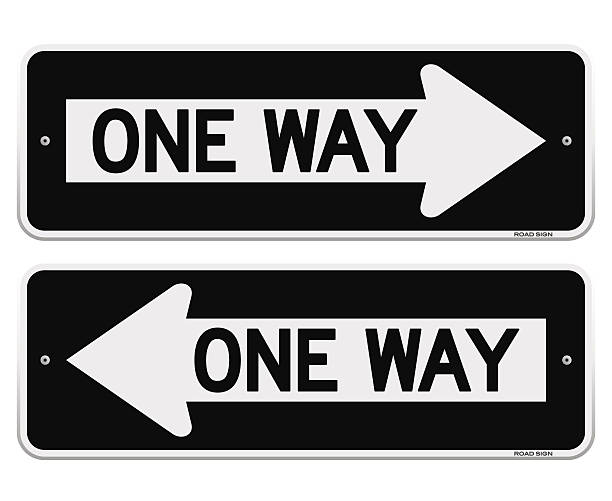 знак в один конец - one way road sign street single object stock illustrations