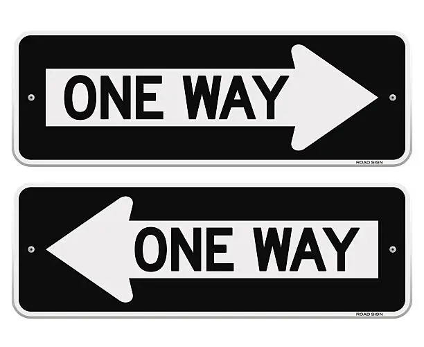 Vector illustration of Two one way signs pointing in opposite directions