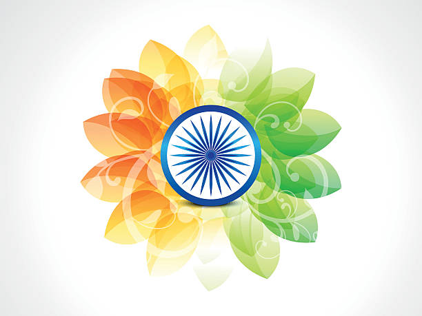 ilustrações de stock, clip art, desenhos animados e ícones de flor colorida com design floral - indian flag illustrations
