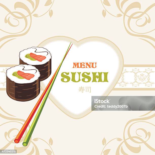 寿司ロールと箸ますラベルデザインメニュー - おやつのベクターアート素材や画像を多数ご用意 - おやつ, イラストレーション, エビ料理