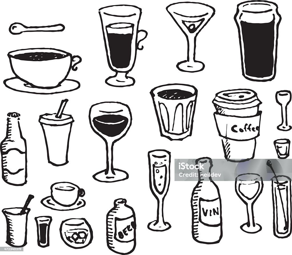 Бессмысленный рисунок напитки - Векторная графика Рисунок - произведение искусства роялти-фри