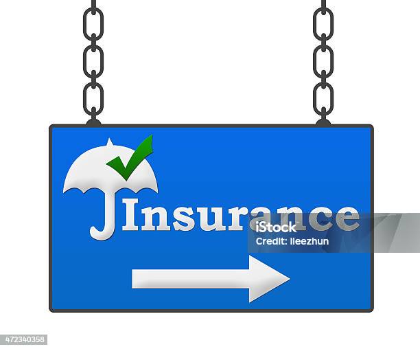 Insurance Signboard Stock Photo - Download Image Now - 2015, Blue, Business