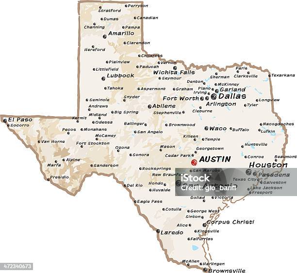 テキサス地図 - 地図のベクターアート素材や画像を多数ご用意 - 地図, テキサス州, テキサス州サンアントニオ
