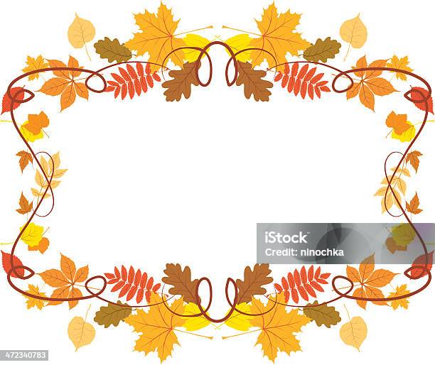 秋のフレーム - イラストレーションのベクターアート素材や画像を多数ご用意 - イラストレーション, オレンジ色, オークの木