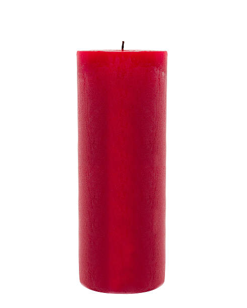 istock red candle isolated in front of white background 472340794