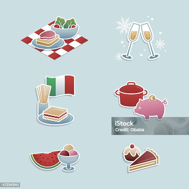 Ilustración de Conceptos Iconos De Alimentos y más Vectores Libres de Derechos de Ahorros - Ahorros, Alimento, Aperitivo - Plato de comida