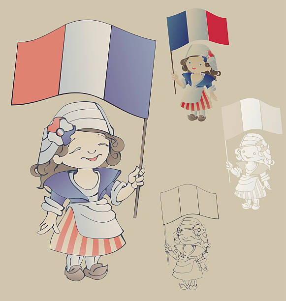 istock cute smiling cartoon girl in sans culottes costume 472341125