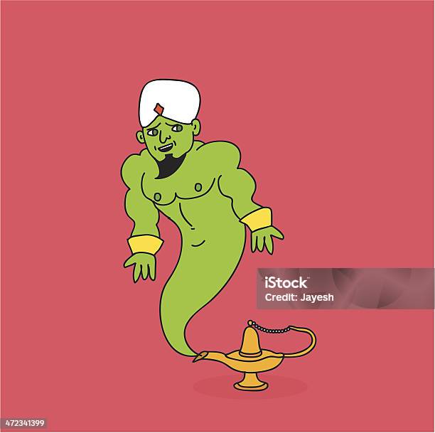 Hello Genie Stock Illustration - Download Image Now - Allegory Painting, Cartoon, Characters