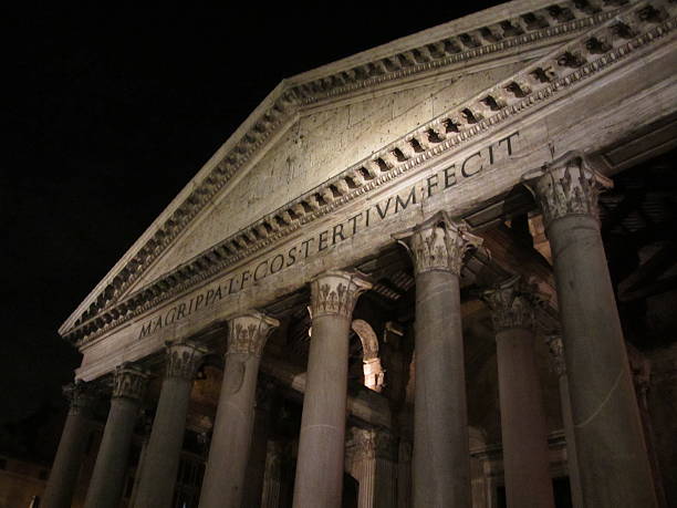 istock Roman Pantheon Temple at Night Towering Above 472341688