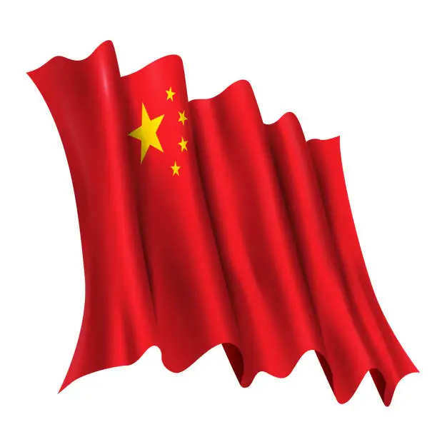 Vector illustration of China, Chinese Flag