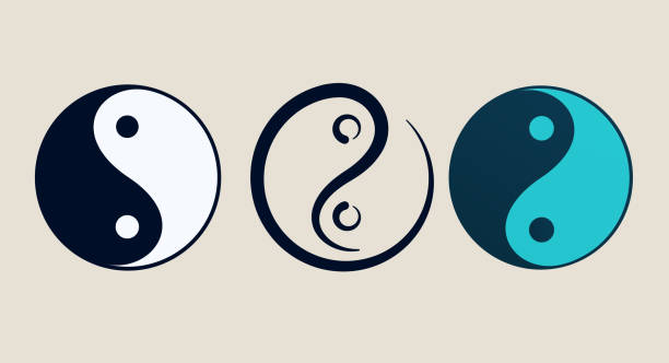 Ying yang symbol of harmony and balance Ying yang symbol of harmony and balance yin yang symbol stock illustrations