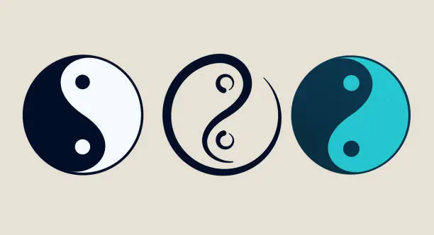 Vector illustration of Ying yang symbol of harmony and balance