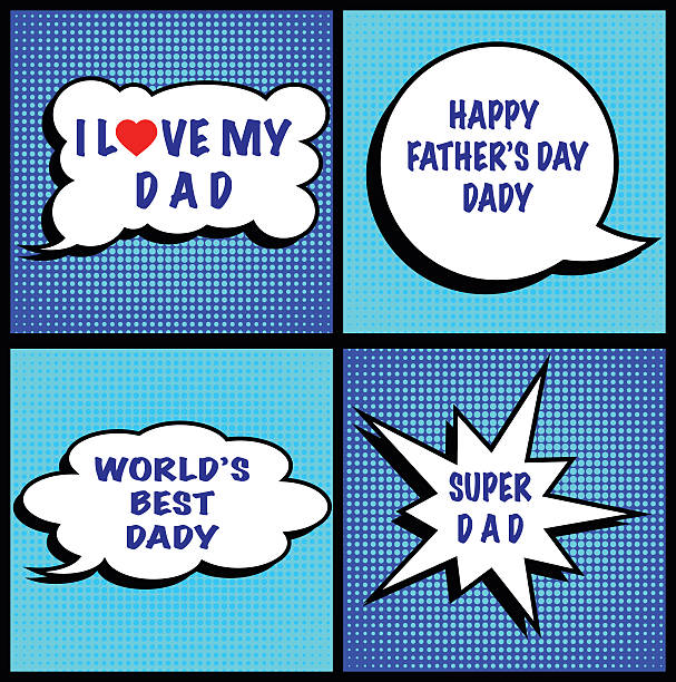 Fathers day Father's Day with speech buble.. PDF file is included. funny fathers day stock illustrations