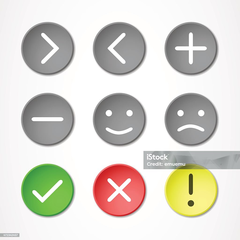 Button Sembols Buttons With Symbols Stock Illustration - Download Image Now - Arrow ...