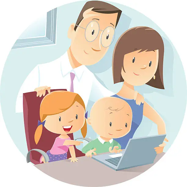 Vector illustration of family