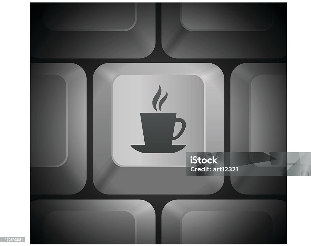 Café icono de teclado de ordenador - arte vectorial de Beber libre de derechos