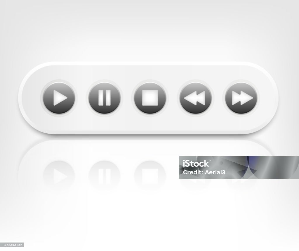 ベクトル media player インタフェース、反射 - アイコンのロイヤリティフリーベクトルアート