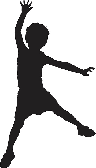 Silhouette of Child Jumping