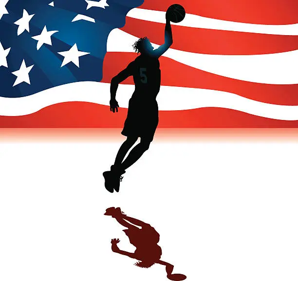 Vector illustration of Basketball USA All-Star Background - Men