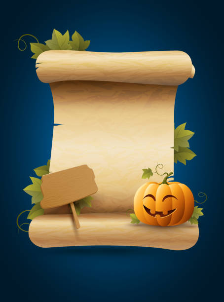 halloween-nachricht - scroll halloween pumpkin letter stock-grafiken, -clipart, -cartoons und -symbole