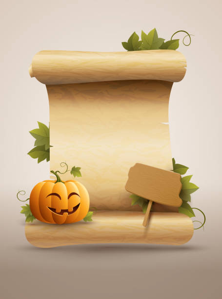halloween-nachricht - scroll halloween pumpkin letter stock-grafiken, -clipart, -cartoons und -symbole