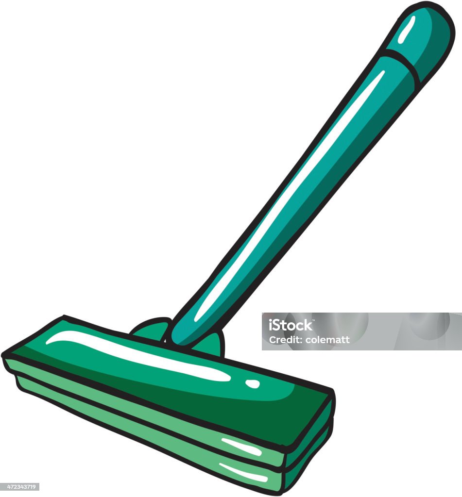 Vert mop - clipart vectoriel de Balai à franges libre de droits