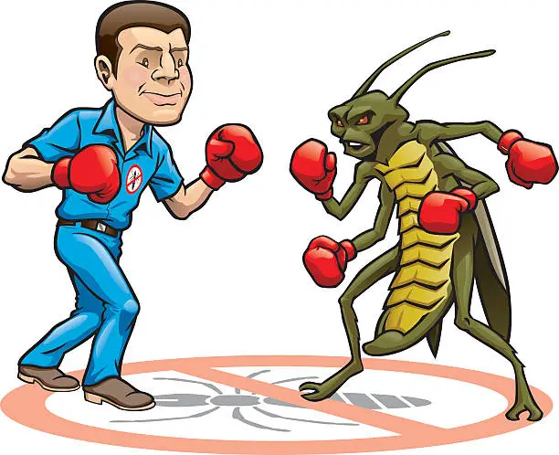 Vector illustration of Fighting Exterminator