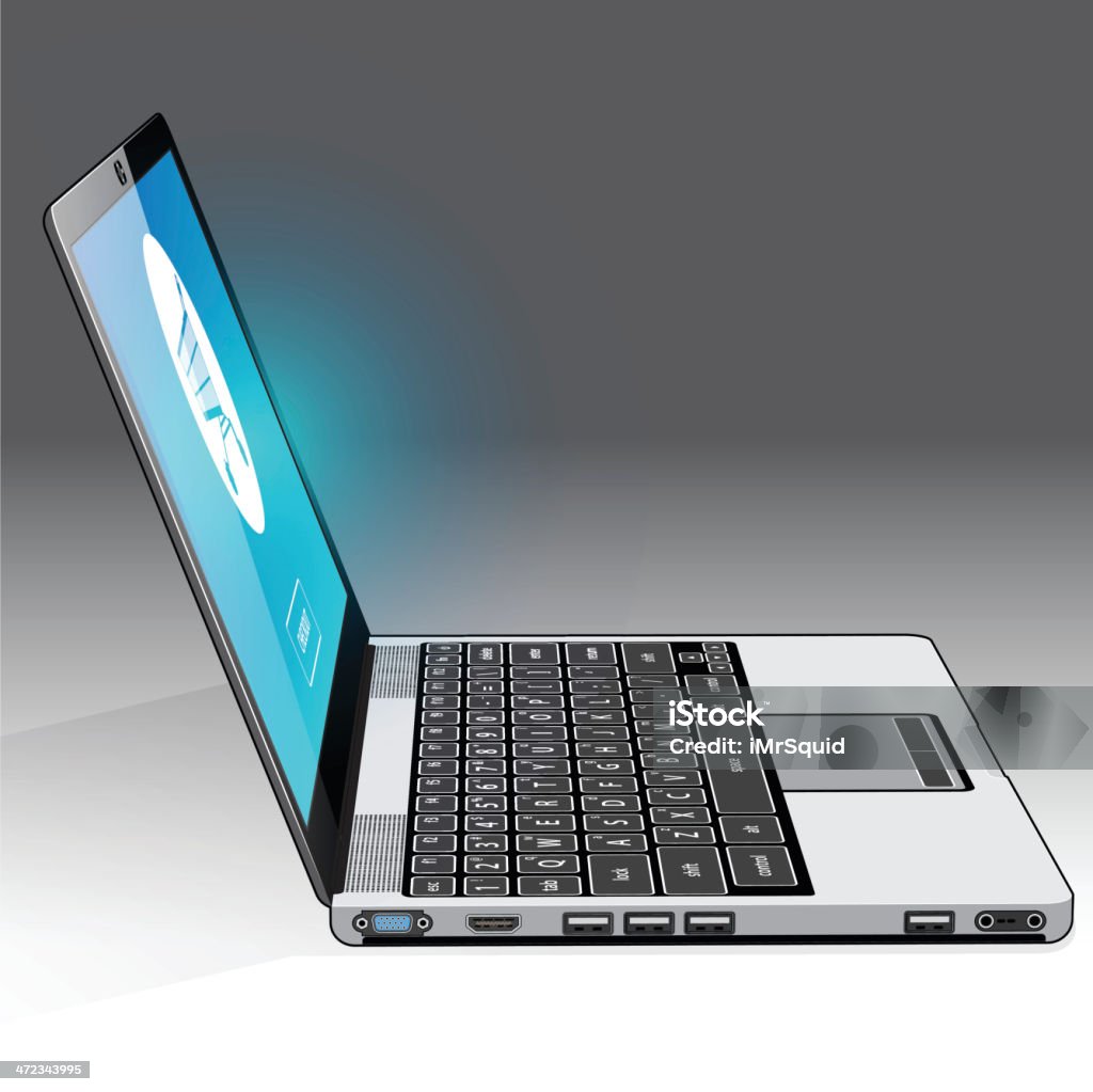 Laptop left side Online Shopping A laptop computer accessing an online shopping website. Bluetooth stock vector