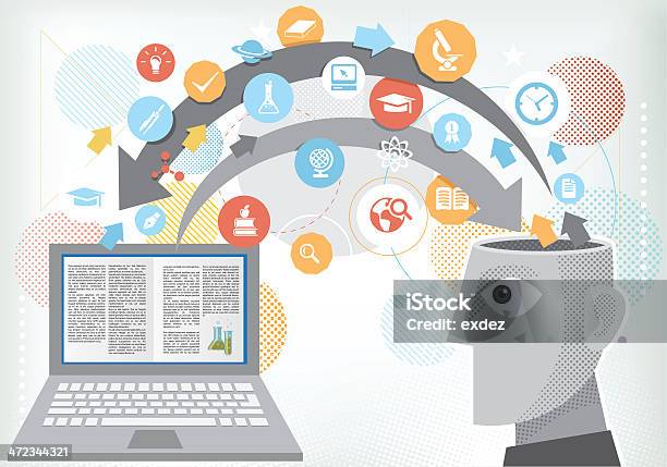 Online Education Stock Illustration - Download Image Now - Guidance, Research, Exchanging
